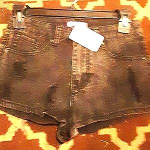 Black jean shorts